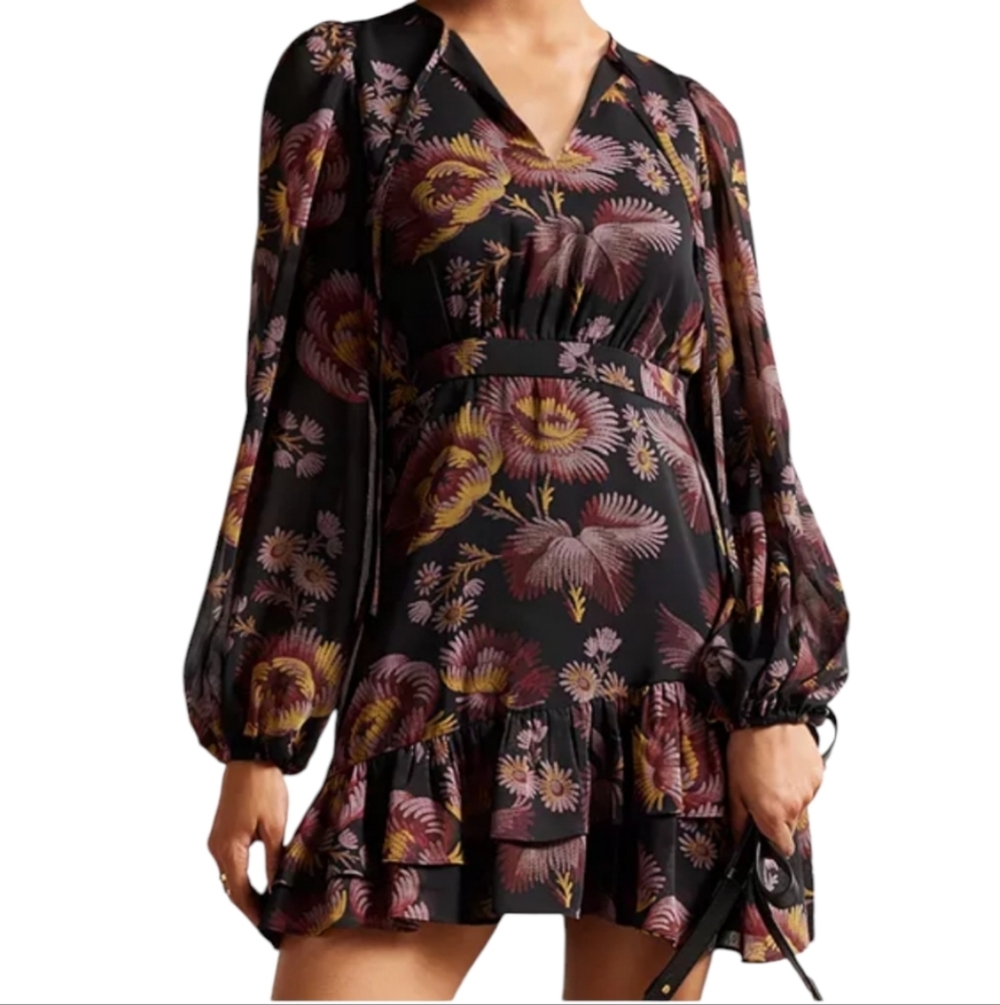 Ted Baker Piara Ruffle Asymmetric Mini Dress...Size 0
